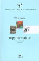 Couverture du livre « Hippias Majeur » de Platon aux éditions Hatier