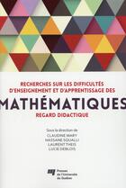Couverture du livre « Recherches sur les difficultes d'enseignementet d'apprentiss » de Mary/Squalli/Th aux éditions Pu De Quebec