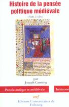 Couverture du livre « Histoire de la pensée politique médiévale » de Joseph Canning aux éditions Cerf