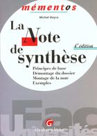 Couverture du livre « Note de synthese » de Michel Deyra aux éditions Gualino