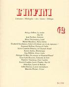 Couverture du livre « REVUE L'INFINI N.62 » de Collectifs Gallimard aux éditions Gallimard