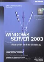 Couverture du livre « Windows Server 2003 - Tome 1 - Windows Server 2003 - Installation Et Mise En Reseau » de Russel/Crawford/Gere aux éditions Dunod