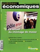 Couverture du livre « PROBLEMES ECONOMIQUES N.2995 ; le retour du chômage de masse » de  aux éditions Documentation Francaise