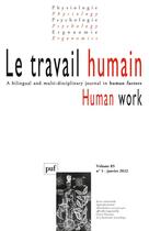 Couverture du livre « Le travail humain 2022-1, vol. 85, n.1 » de  aux éditions Puf