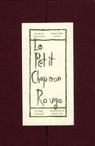 Couverture du livre « Le petit chaperon rouge » de Charles Perrault et Warja Lavater aux éditions Les Doigts Qui Revent
