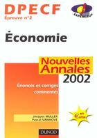 Couverture du livre « Economie Dpecf 2 ; Annales ; Edition 2002 » de Vanhove et Muller aux éditions Dunod