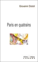 Couverture du livre « Paris en quatrains » de Giovanni Dotoli aux éditions Lanore