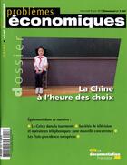 Couverture du livre « PROBLEMES ECONOMIQUES N.2997 ; la Chine à l'heure des choix » de Problemes Economiques aux éditions Documentation Francaise
