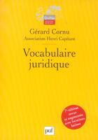 Couverture du livre « Vocabulaire juridique (7e édition) (7e édition) » de Gerard Cornu aux éditions Puf