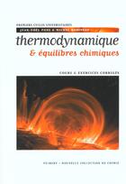 Couverture du livre « Thermodynamique et equilibres chimiques » de Pons J.N. aux éditions Vuibert