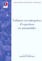 Couverture du livre « Cabinets ou entreprises d'expertises en automobiles » de  aux éditions Documentation Francaise