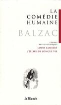 Couverture du livre « La comédie humaine t.22 ; Louis Lambert, l'éxilir de longue vie » de Honoré De Balzac aux éditions Garnier Editions