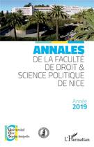 Couverture du livre « Annales de la faculté de droit & science politique de Nice ; année 2019 » de  aux éditions L'harmattan