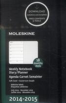 Couverture du livre « Agenda 18 mois semainier carnet 2014-2015 poche noir couverture souple » de Moleskine aux éditions Moleskine Papet