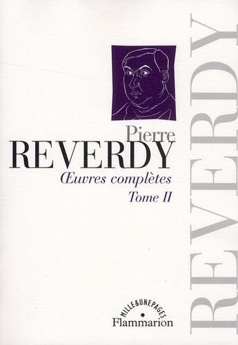 Couverture du livre « Oeuvres complètes t.2 » de Pierre Reverdy aux éditions Flammarion