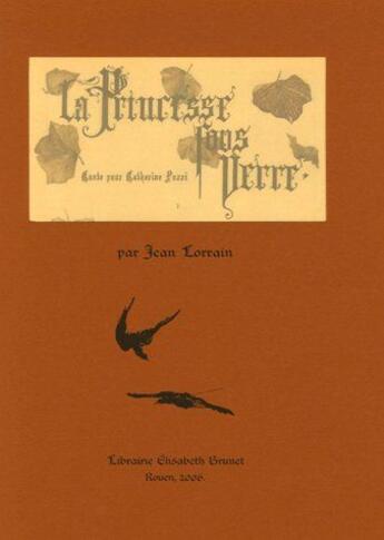 Couverture du livre « La princesse sous verre » de Jean Lorrain aux éditions Elisabeth Brunet
