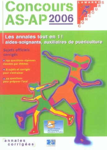 Couverture du livre « Concours as-ap 2006 » de Cefiec aux éditions Lamarre