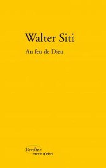 Couverture du livre « Au feu de dieu » de Walter Siti aux éditions Verdier