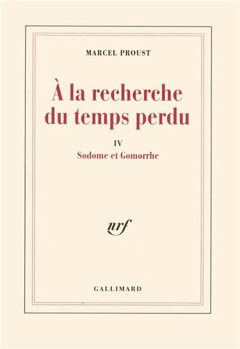 Couverture du livre « À la recherche du temps perdu t.4 ; Sodome et Gomorrhe » de Marcel Proust aux éditions Gallimard