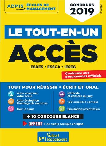 Couverture du livre « ACCES ; le tout-en-un (concours 2019) » de  aux éditions Vuibert