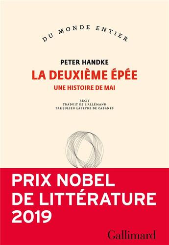 Couverture du livre « La deuxieme épée » de Peter Handke aux éditions Gallimard