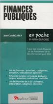 Couverture du livre « Finances publiques (8e édition) » de Jean-Claude Zarka aux éditions Gualino