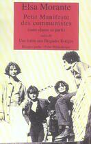 Couverture du livre « Petit manifeste des communistes » de Elsa Morante aux éditions Rivages