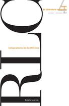 Couverture du livre « Revue de litterature comparee - n 4/2020 - comparatismes de la difference » de Pierre Brunel aux éditions Klincksieck