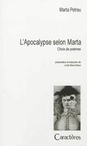 Couverture du livre « L'apocalypse selon Marta » de Marta Petreu aux éditions Caracteres