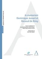 Couverture du livre « In memoriam dominique jossart et renaud de briey » de Havet/Delvaux aux éditions Anthemis