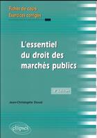 Couverture du livre « L'essentiel du droit des marchés publics (3e édition) » de Jean-Christophe Duval aux éditions Ellipses