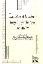 Couverture du livre « La lettre et la scene » de  aux éditions Pu De Dijon