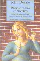 Couverture du livre « Poemes sacres et profanes » de John Donne aux éditions Rivages