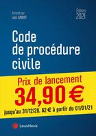 Couverture du livre « Code de procédure civile (édition 2021) » de Loic Cadiet et Collectif Lexisnexis aux éditions Lexisnexis