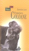 Couverture du livre « Entretiens avec Francisco Coloane » de Francisco Coloane et Virginia Vidal aux éditions Terre De Brume