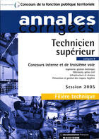 Couverture du livre « Technicien superieur 2005 ; concours interne et de troisieme voie » de Collectif aux éditions Documentation Francaise
