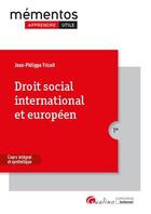 Couverture du livre « Droit social international et européen » de Jean-Philippe Tricoit aux éditions Gualino