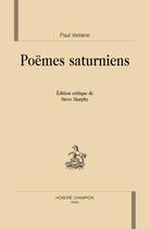 Couverture du livre « Poèmes saturniens » de Paul Verlaine aux éditions Honore Champion