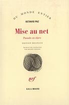 Couverture du livre « Mise au net (pasado en claro) » de Octavio Paz aux éditions Gallimard