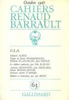 Couverture du livre « Cahiers Renaud-Barrault 63 (U.S.A.(U.S.A.)) » de Collectif aux éditions Gallimard