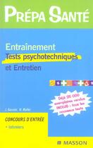 Couverture du livre « Entrainement tests psychotechniques et entretien » de Gassier et Muler aux éditions Elsevier-masson