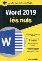 Couverture du livre « Word 2019 poche pour les nuls » de Dan Gookin et Jean-Pierre Cano aux éditions First Interactive