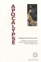 Couverture du livre « Apocalypse » de  aux éditions Corlevour