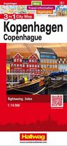 Couverture du livre « Kopenhagen - Copenhague3 In 1 City Map » de  aux éditions Hallwag