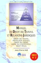 Couverture du livre « Manuel dt travail et relations juridiq. » de Jean-Pierre Hue aux éditions Eska