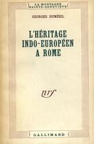 Couverture du livre « L'héritage indo-européen à Rome : introduction aux séries 