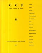 Couverture du livre « Cahier critique de poésie ; CCP t.18 » de  aux éditions P.o.l