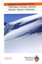 Couverture du livre « Sports de montagne d'hiver » de  aux éditions Club Alpin Suisse