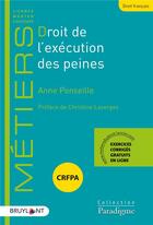 Couverture du livre « Droit de l'exécution des peines » de Anne Ponseille aux éditions Bruylant