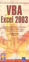 Couverture du livre « Vba excel 2003 ; liste des principales instructions et syntaxe detaillée » de Collectif aux éditions Eni